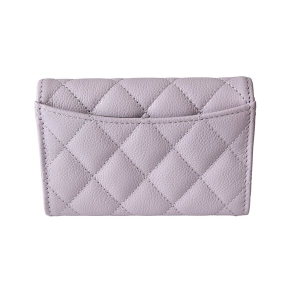Chanel CC Quilted Flap Card Holder Interlocking Wallet Light Purple - Picture 2 of 3